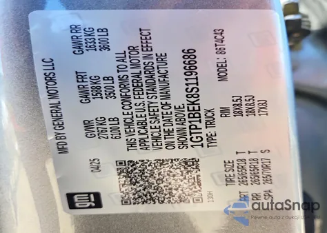 2025 GMC Canyon Elevation z USA, uszkodzony, nr VIN 1GTP1BEK8S1196686